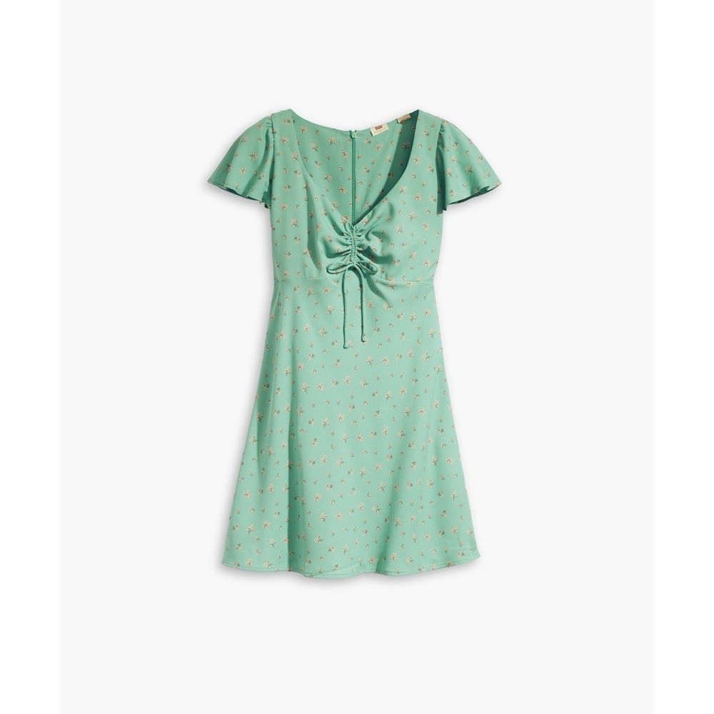 Levi's‎ Skylar Flutter Sleeve Mini Dress Large Green Floral Cottagecore Coquette
